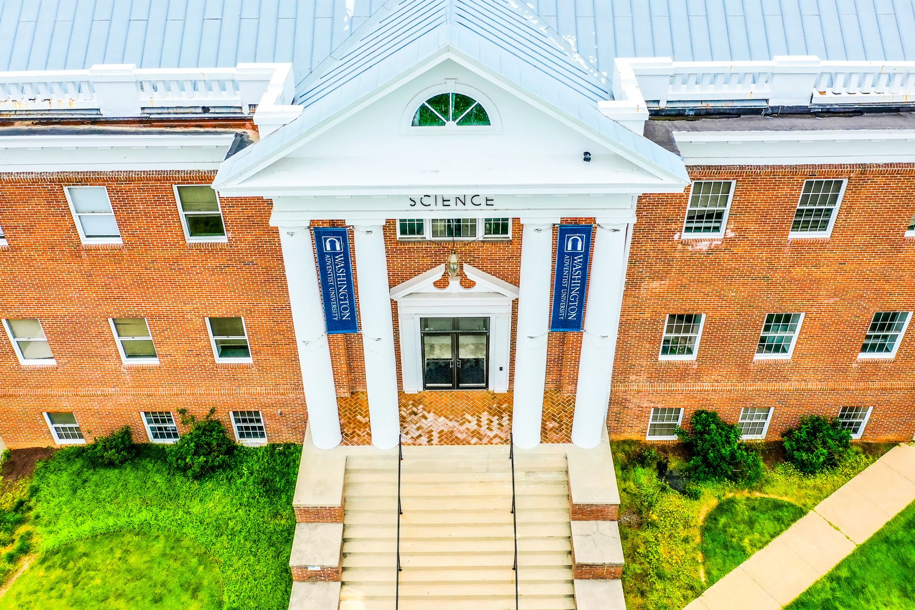 Image of the Science building from an elevated position.